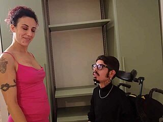 Curly European babe Francesca learns submission from disabled French coach in maledom roleplay with natural tits kissing and see-through taboo elements. Preview leads to full video on Sheer.