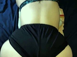 Real amateur sex with 18 year old perfect white ass getting fucked doggystyle in pov without removing her shorts.