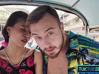 Very tiny 18+ thai cutie picked up for a tuktuk ride to the hotel. She gives blowjob and rides in hardcore fucking.