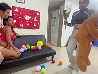 Valentines Day Turns Wild With Real Homemade Threesome Big Ass Licking Juicy Pussy Gaping And Monster Cock Action