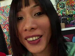 ASIAN MILF MIAKO in fishnets and heels GAPES ASSHOLE while FUCKING white man DOGGYSTYLE with DEEPTHROAT