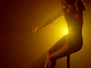 Why are you teasing with that sensual pole dance strip in ripped clothes and shaved pussy riding in cowgirl?