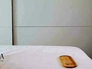 Expert handjob on his cock in bedroom until he cums from exotic latina fingering and massage.