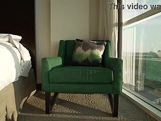 Blonde slut gets railed in cowgirl and missionary wearing red converse shoes with cum in mouth.