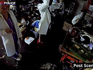 rina arem faces charges in the hospital as a petite brunette nurse in gloves and handcuffs. she gives pov blowjob and deepthroat to the patient avoiding humiliation.