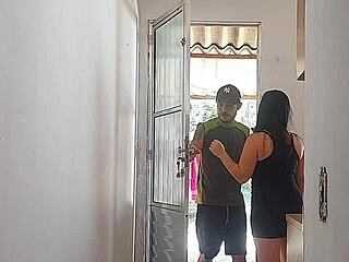 I'm having risky sex with my husband's best friend, that big cock Brazilian guy making me moan.