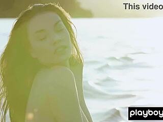 bombastic naked all natural hottie clara stripping and posing on her boat