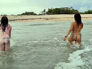 This Black Brunette Milf With Big Tits And Wet Pussy Took Huge Monster Cock For Interracial Handjob And Lick Action