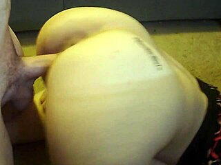 Girlfriend bends over eagerly in front of the desk