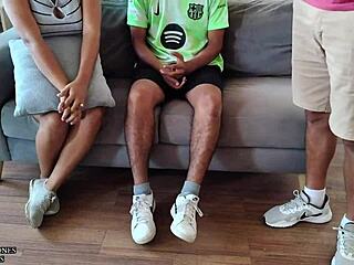 I Brought My Girlfriend To Stepdad's House And We Fucked Her Hard, Then She Swallowed His Cum!