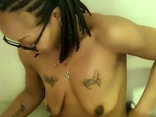 she takes a relaxing bath while shaving her smooth ebony skin