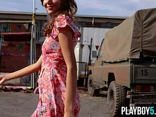 Petite Russian Milf Strips Naked Outdoor to Reveal Her Perfect All Natural Body and Petite Figure