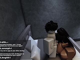 Thick ebony cutie makes me play with her huge tits.