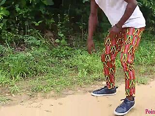 Ebony Queen Turns Outdoor Ranch Workout into Wild Bush Banging with Trainer's Monster Cock