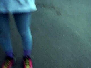 Met this hot teen 18+ on the street, gave her a good blowjob and hot sex with creampie in outdoor POV 😘