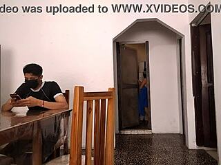 Dude, this perverted stepfather is masturbating while watching her big ass shake in the bathroom solo session