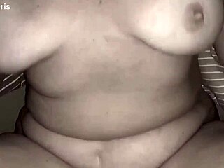 Curvy woman dances with big tits before couple enjoys cum on tits finish