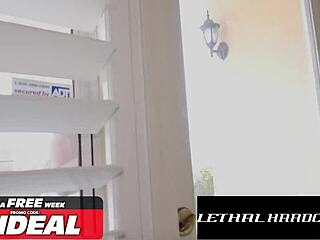 the cheatin busty hot blonde milf runs over to her neighbor for some quick fucking. she rides him cowgirl and takes it doggystyle while licking his balls.