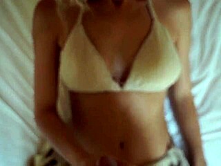 Blonde girlfriend gets fucked hard doggystyle by friend while wife watches