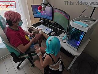 Obedeciendo al hijo del jefe turns into intense maid roleplay with bent over doggystyle fucking and cum in mouth.