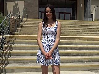 hey, check out candie, this pretty french teen nympho who's all about getting double penetrated in a hot mmf threesome with deepthroat and anal action.