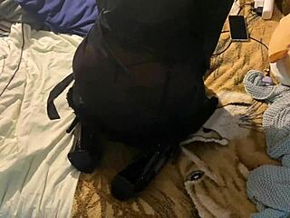 Asian big ass babe in lingerie gives blowjob and gets pussy lick in casting interview.