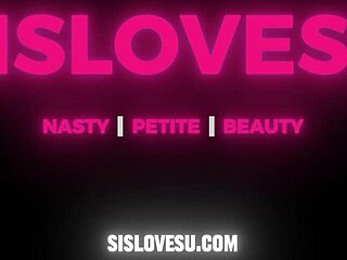 Stepbro explores stepsister's anatomy during a study session at home.