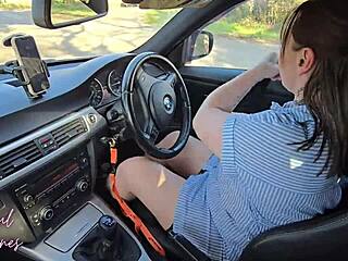 Hey, this hairy mature milf repaid my kindness by swallowing my cum in the car outdoors.