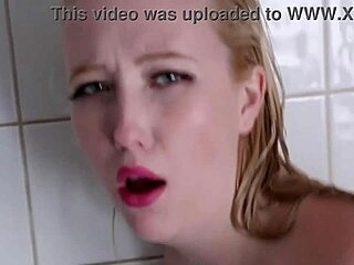 blonde samantha rone teases with dildo in steamy shower solo