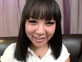 Black haired amateur takes a massive facial cumshot in intense encounter.