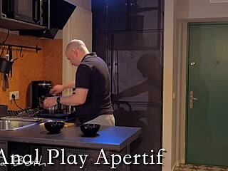 Redhead girlfriend wants ass fucked after work with blowjob and tight jeans.