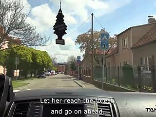 hey that skinny brunette babe just hopped into my van for a quick outdoor fuck session like a pro