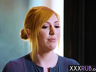 Redhead milf Lauren Phillips massages her best client and offers him an extra touch