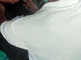 Pretty Hairy Girl with Big Tits Gets Fucked After Losing Way in Bush