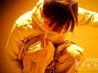 Isn't it intriguing how this beautiful girl with hairy pussy pees standing up on hidden cam?