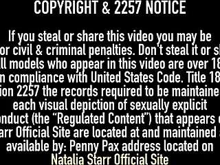 Blonde pawg Natalia Starr shows lingerie before her trimmed twat gets nailed.