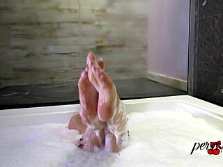 Who knew a simple bathtub like Pepe's could hide such massive tits waiting to be revealed?