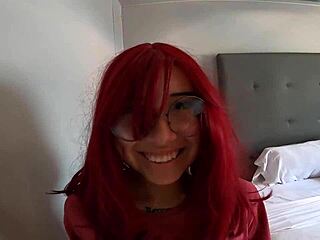 Petite Redhead Latina Takes Creampie In Missionary After Blowjob And Cowgirl Riding