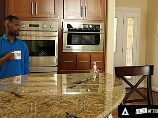 Black stepdad's huge cock gets sucked and fucked by busty wife ella reese in cheating apology!