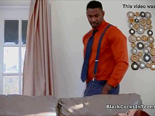 Sex Addict Redhead Teen Tackles Massive Black Cock?