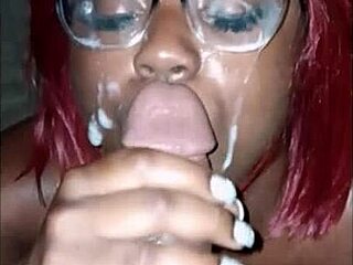 city view blowjob turns into deepthroat facial with curvy redhead in luxury suite high up