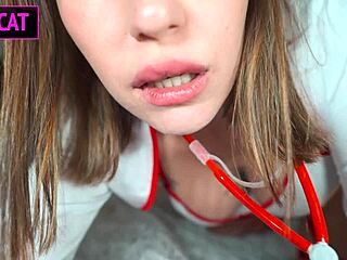 Hot tattooed nurse helps american tourist relax with sensual care till he feels better in russian hospital