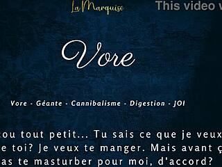 Vore giantess delivers french audio porn joi with huge tall body