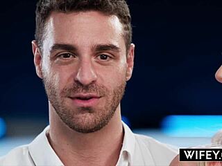 wifey cute blonde hotwife victoria rey gets fucked doggystyle while holding hubbys hand... oh yeah, she rides cowgirl and licks pussy too