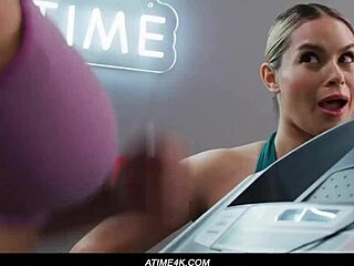 sarah arabic is more interested in selfies than workouts disrupting nicole arias training sessions with big cock distractions and interracial group fun.