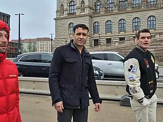 silvia dellai takes intense double anal by the pool from three guys. she swallows every cum drop non-stop.