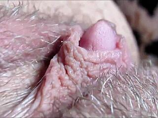 Hey check out this close-up of a big clit reaching orgasm it's intense