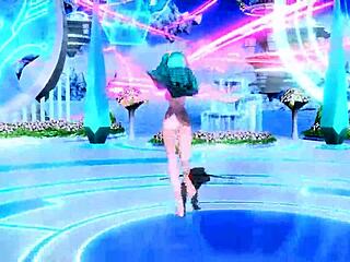 is hatsune miku in this love song project diva nude mod showing full nude with her big ass and tits like a goddess?