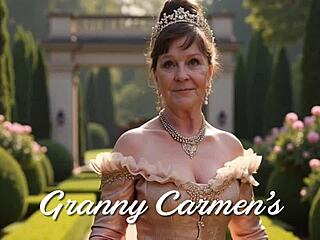 Gilf Norma Jean deepthroats cock in cougar cosplay homemade blowjob