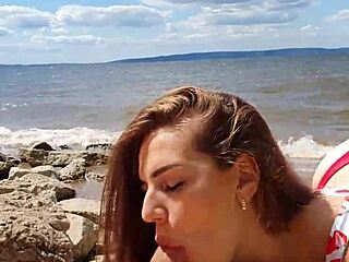 Beautiful Blowjob On The River-Cristallgloss Vertical 4k With Cum In Mouth And Deepthroat!